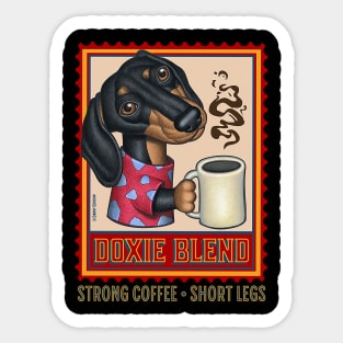 Cute Funny Dachshund Wiener Dog Coffee Sticker